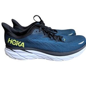 Hoka Men's Clifton 8 Wide Blue White Size 15 Athletic Running Shoe